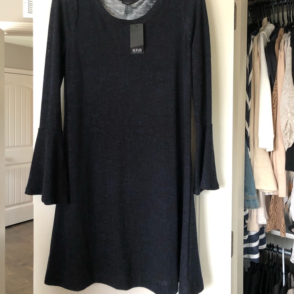 A.N.A. Blue/Black animal print dress Small NWT
